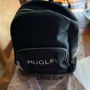 Mugler Black Backpack with Silver Accents